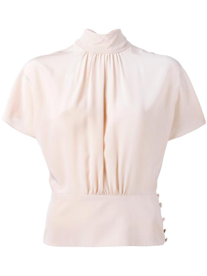 Red Valentino High Neck Shortsleeved Blouse, Women's, Size: 40, Silk