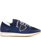 Philippe Model Logo Patch Sneakers, Men's, Size: 42, Blue, Suede