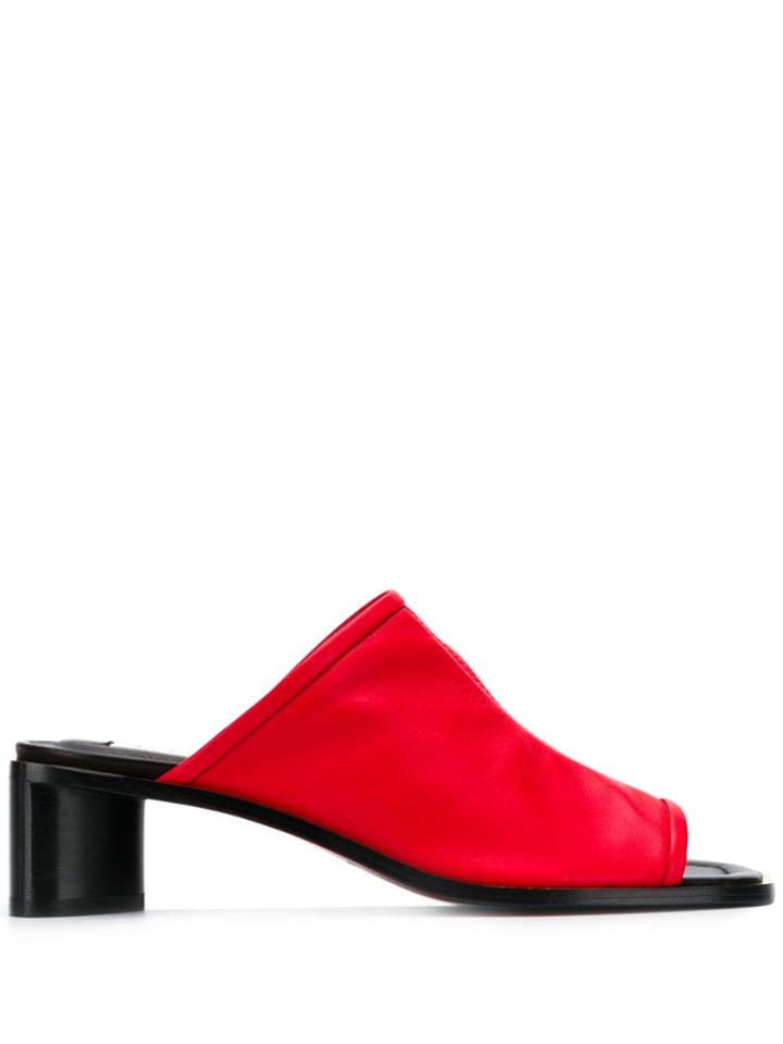 Acne Studios Leather Slide Sandals - Red