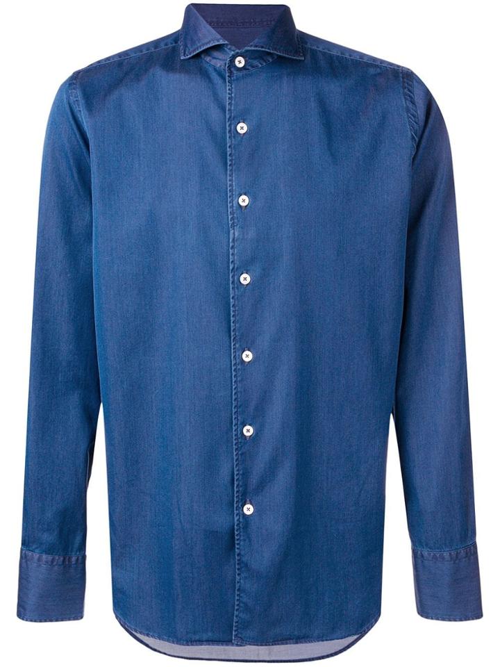 Canali Classic Denim Shirt - Blue