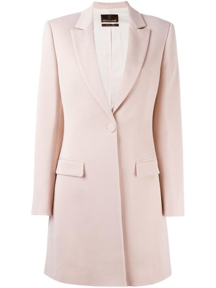 Roberto Cavalli Single Button Coat, Women's, Size: 42, Pink/purple, Cotton/spandex/elastane/viscose/virgin Wool