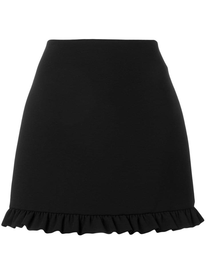 Miu Miu Ruffle Trim Skirt - Black