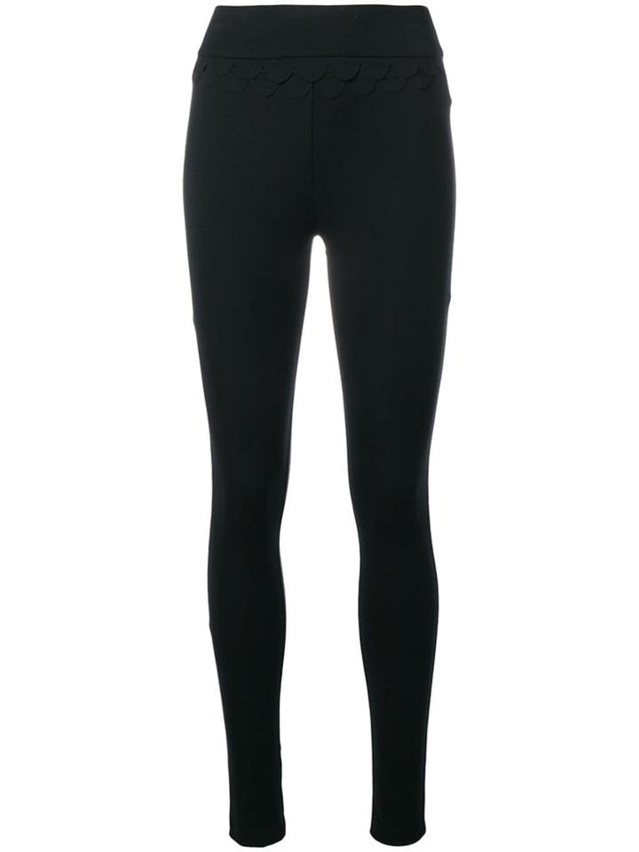 No Ka' Oi Scalloped Details Sports Leggings - Black