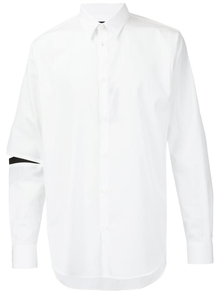 Dsquared2 Slashed Elbow Shirt, Men's, Size: 48, White, Cotton
