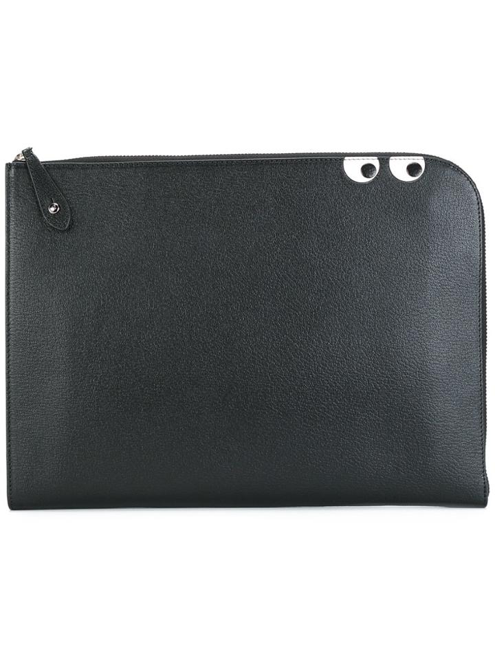 Anya Hindmarch 'eyes' Zipped Clutch - Black