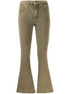 Dondup Corduroy Cropped Flared Trousers - Green