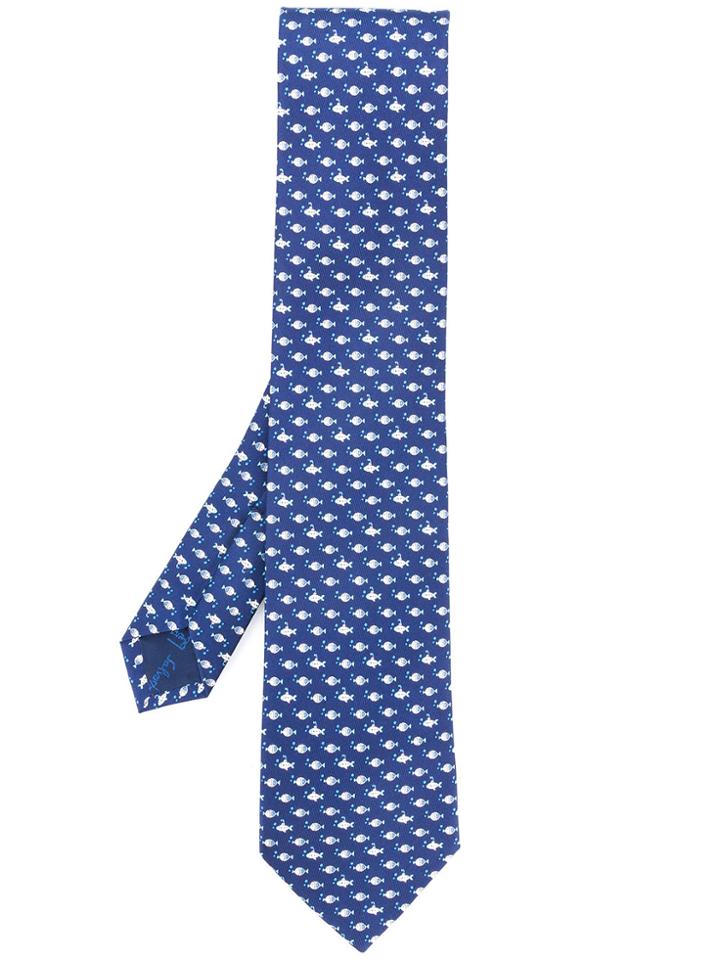 Salvatore Ferragamo Underwater Print Tie - Blue