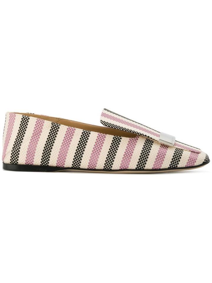 Sergio Rossi Sr1 Striped Slippers - Neutrals