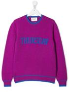 Alberta Ferretti Kids Thursday Knitted Sweater - Purple