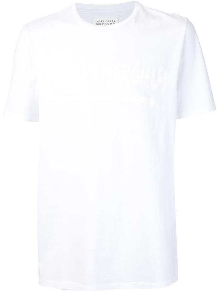 Maison Margiela Logo Print T-shirt, Men's, Size: 52, White, Cotton