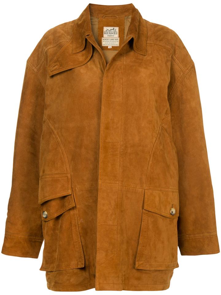 Hermès Vintage Loose Leather Jacket - Brown