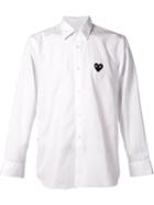 Comme Des Garçons Play Black Emblem Shirt, Men's, Size: Large, White, Cotton