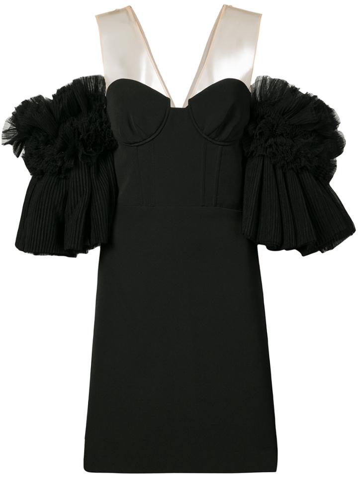 Acler Ruffled Off The Shoulder Mini Dress - Black