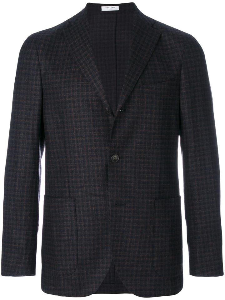 Boglioli Checkered Pattern Blazer - Blue