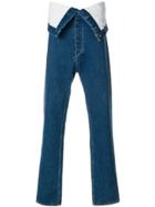 Y / Project Fold Over Straight Jeans - Blue