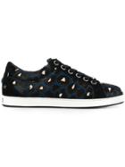 Jimmy Choo Leopard Lace-up Sneakers - Black