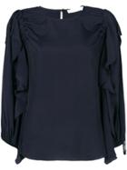 See By Chloé Frill Trimmed Blouse - Blue