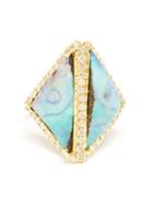 Kimberly Mcdonald Opal And Diamond Boulder Ring, Women's, Size: A, Blue
