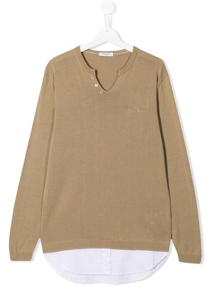 Paolo Pecora Kids Teen Layered-style Jumper - Neutrals
