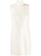 Ermanno Scervino Crystal Embellished Knitted Dress - Neutrals