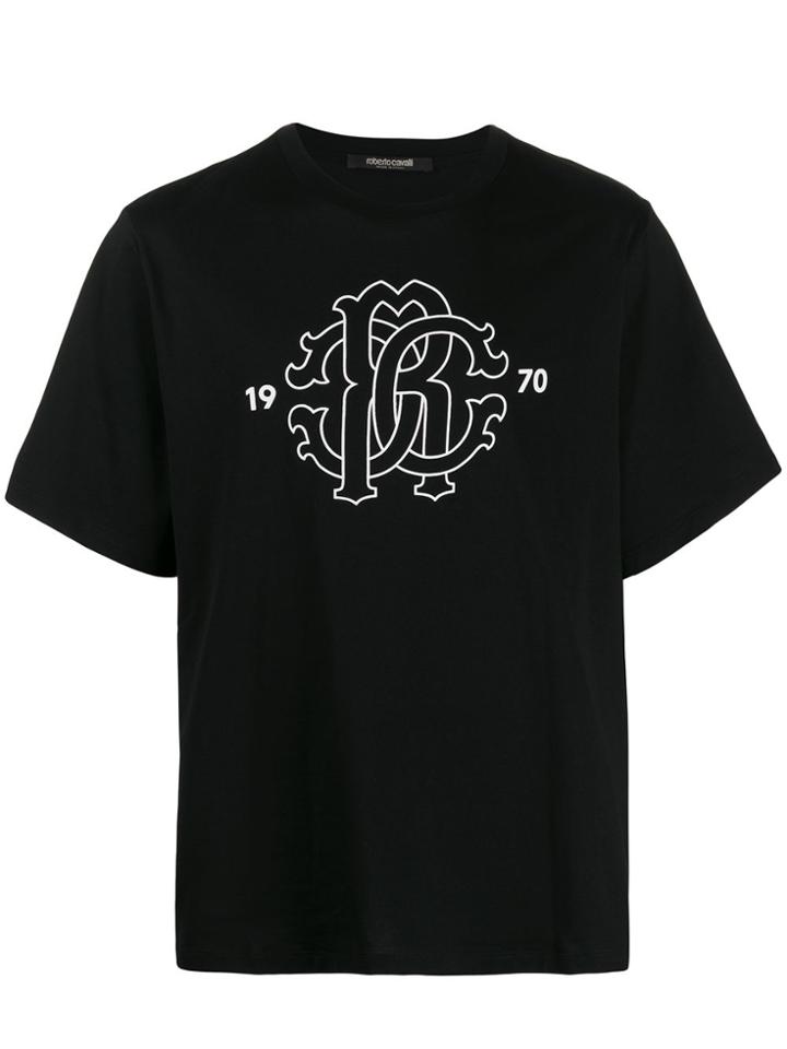 Roberto Cavalli 1970 Monogram Print T-shirt - Black