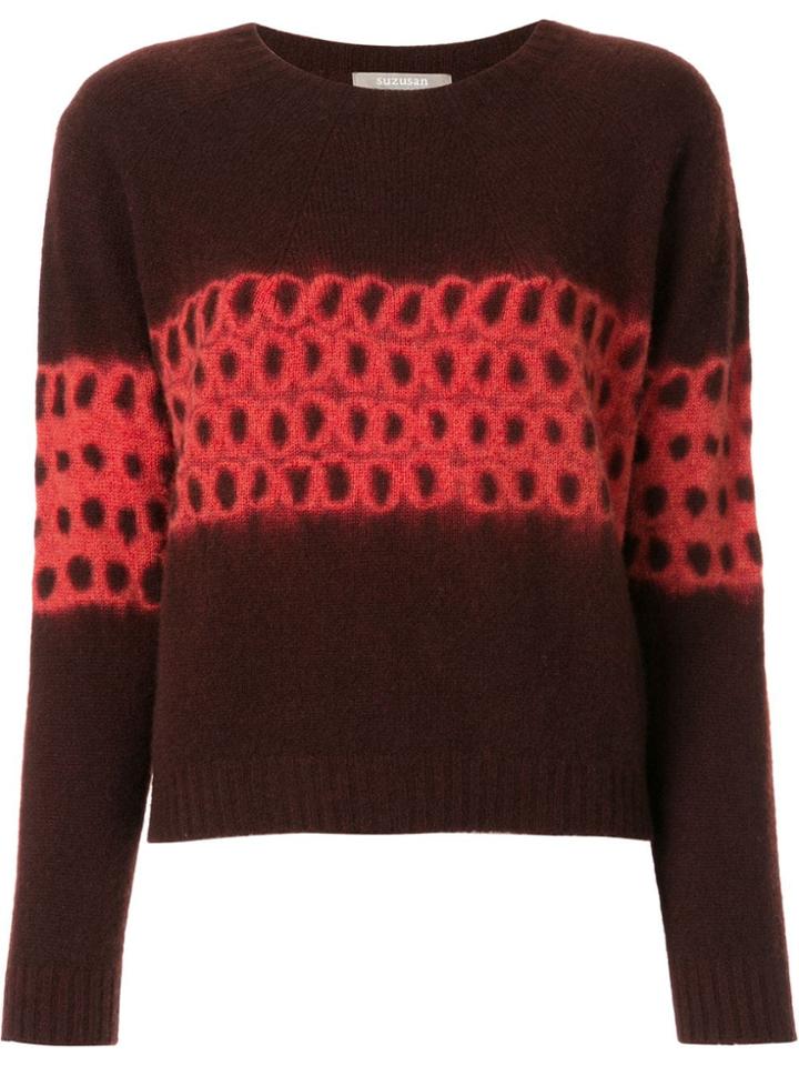 Suzusan Bleach-patterned Cashmere Jumper - Black