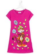Moschino Kids - Tiger Print T-shirt Dress - Kids - Cotton - 14 Yrs, Girl's, Pink/purple