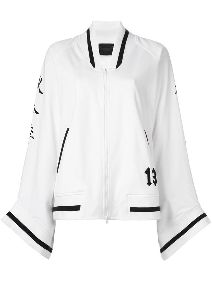 Puma Kimono Style Zipped Cardigan, Women's, Size: Medium, White, Polyester/spandex/elastane