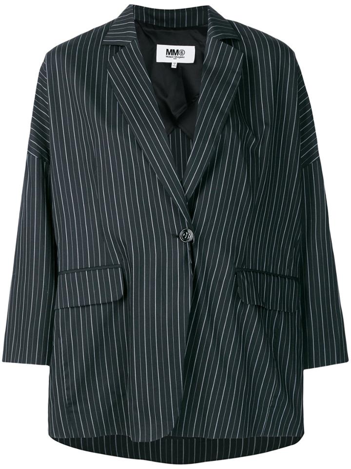 Mm6 Maison Margiela Loose Stripped Jacket - Blue
