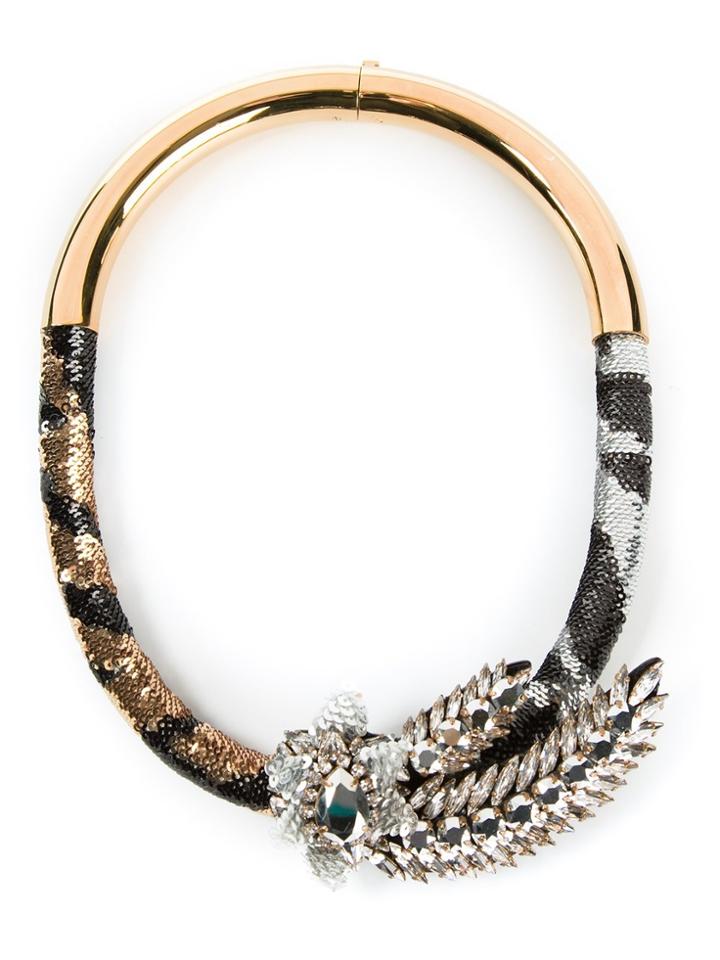 Shourouk 'tiger Comet' Necklace - Brown