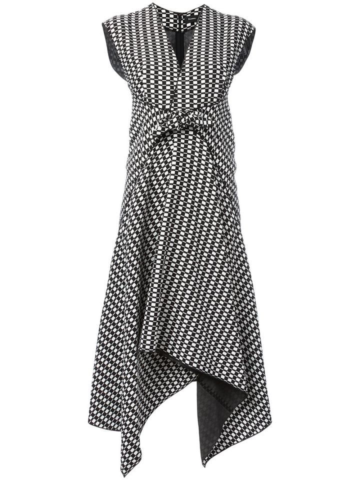 Proenza Schouler Trapeze Hem Midi Dress, Women's, Size: 8, Black, Silk/viscose