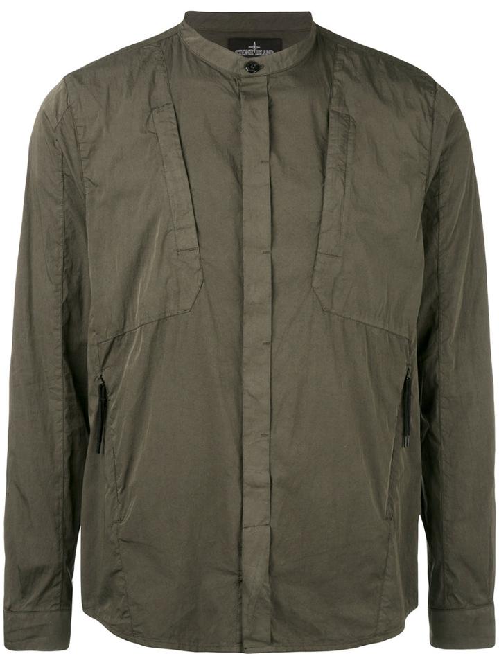 Stone Island Shadow Project - Long Sleeve Shirt - Men - Cotton/polyamide - Xl, Green, Cotton/polyamide