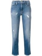Frame Cropped Straight-fit Jeans - Blue