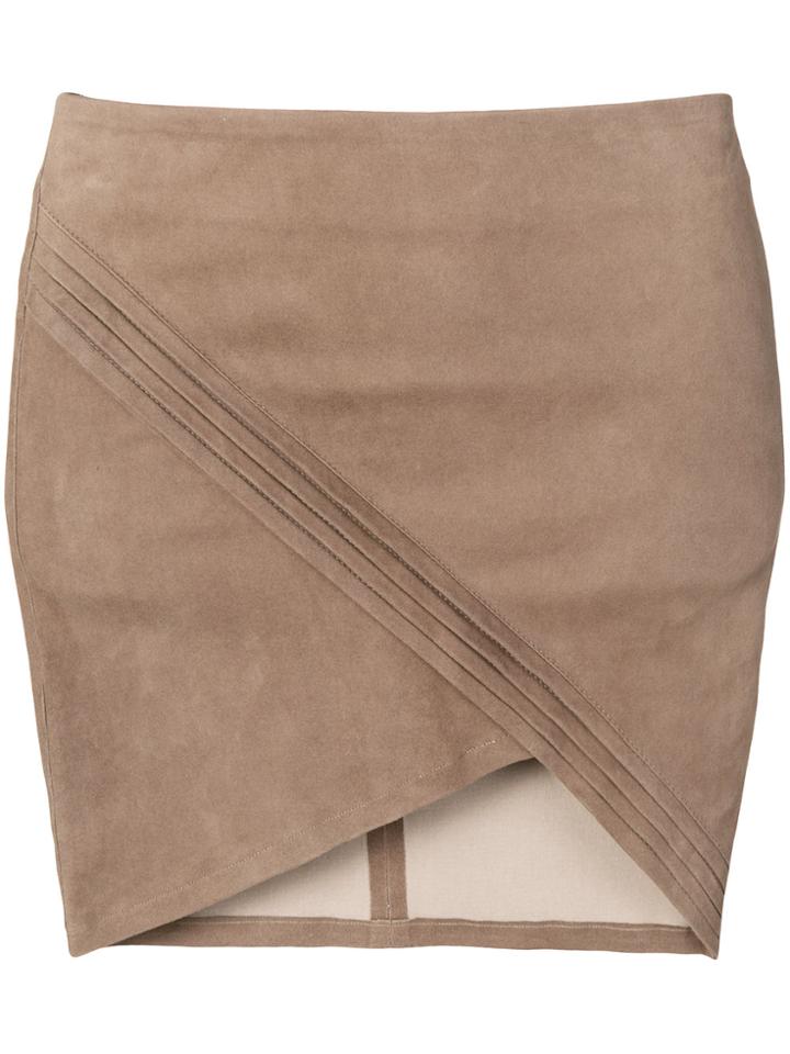 Rta Wrap-effect Skirt - Brown
