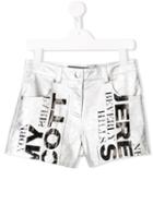 Jeremy Scott Junior Teen Logo Print Shorts - Silver
