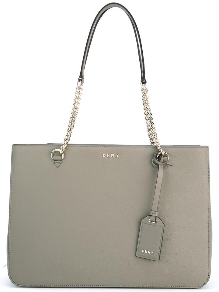 Dkny Chain Handle Tote, Women's, Nude/neutrals, Calf Leather