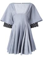 Jw Anderson Striped Flared Mini Dress - Blue