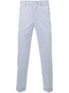 Loveless Stripe Cropped Trousers, Men's, Size: 1, White, Cotton/polyester
