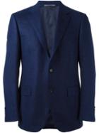 Canali Herringbone Blazer, Men's, Size: 54, Blue, Cupro/cashmere/wool