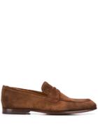 Doucal's Pointed Toe Loafers - Brown