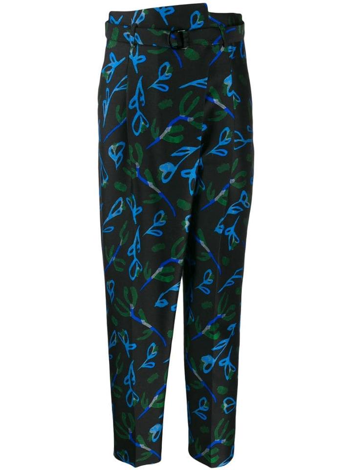 Christian Wijnants Pava Floral Print Tailored Trousers - Black