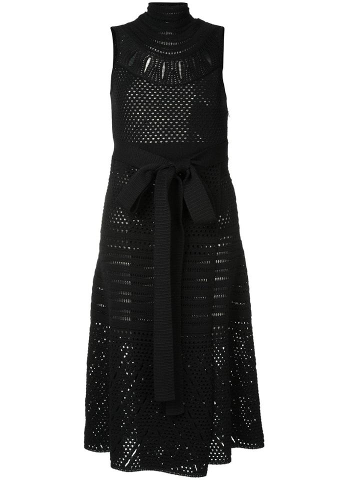 Proenza Schouler Crochet Sleeveless Crewneck Dress - Black