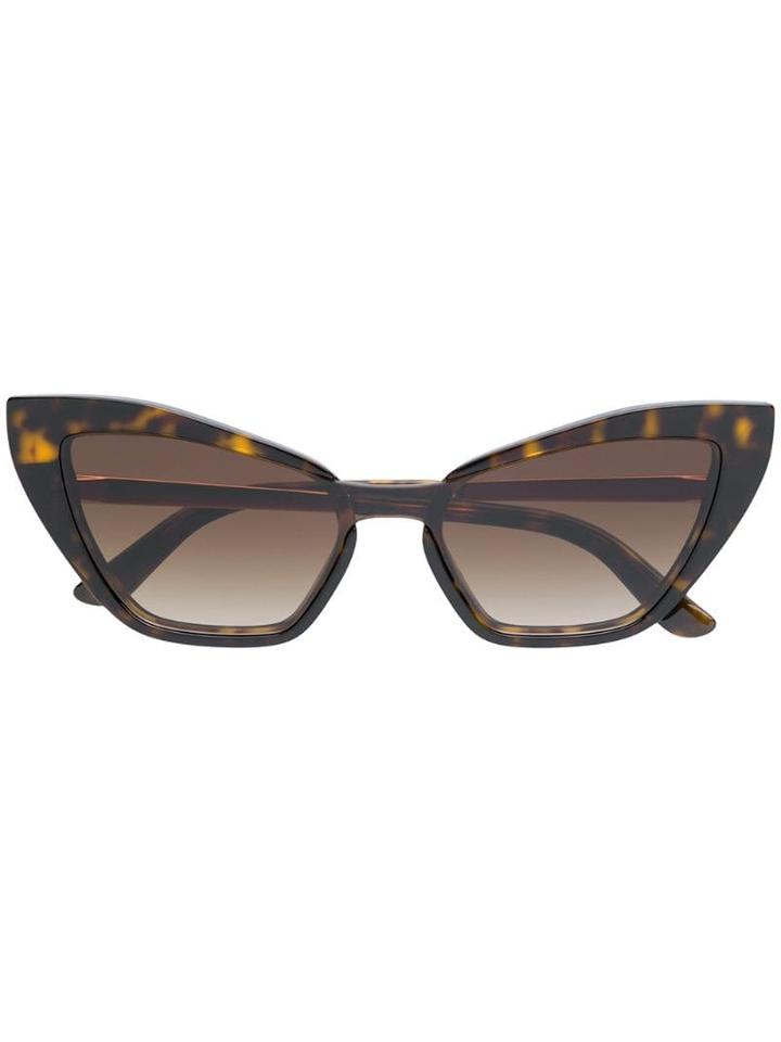 Dolce & Gabbana Eyewear Oversized Cat-eye Shaped Sunglasses - Brown