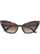 Dolce & Gabbana Eyewear Oversized Cat-eye Shaped Sunglasses - Brown