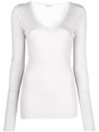 Brunello Cucinelli Slim Fit V-neck Jumper - Neutrals