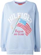 'freedom And Glory' Sweatshirt - Women - Cotton/polyester - Xs, Blue, Cotton/polyester, Hilfiger Collection