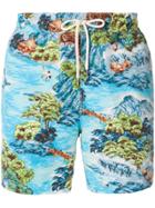 Polo Ralph Lauren Print Drawstring Swim Shorts - Blue