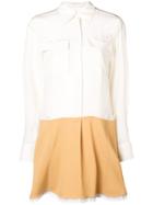 Chloé Contrast Flared Shirt Dress - White