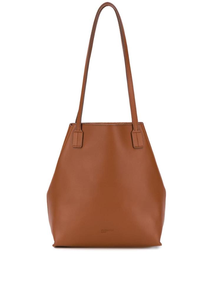 Jil Sander Navy Small Slouchy Tote - Brown