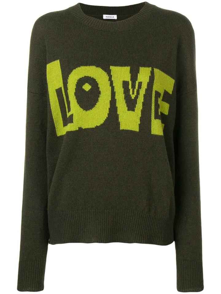 P.a.r.o.s.h. Love Intarsia Jumper - Green